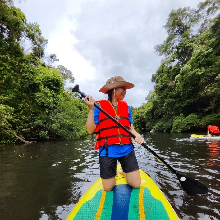 Trải nghiệm chèo sup giữa rừng khi hiking thác K50