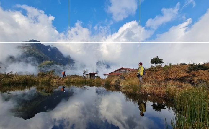 Hiển thị khung lưới để canh bố cục trekking