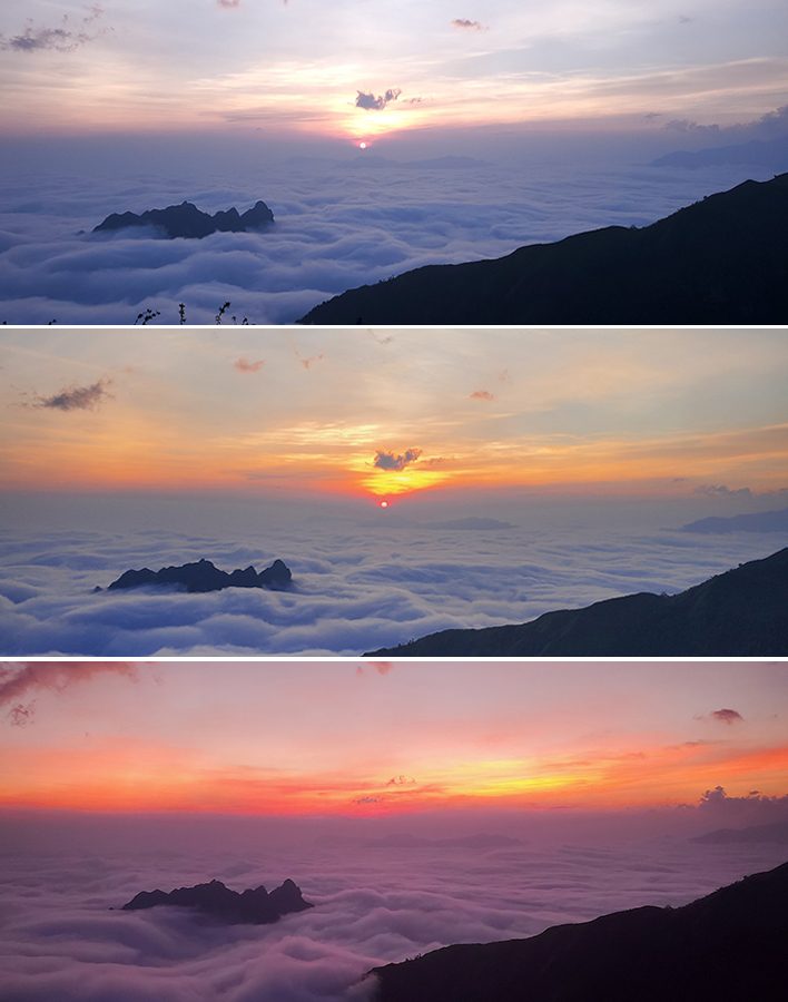Chiêm ngưỡng biển mây đổi màu